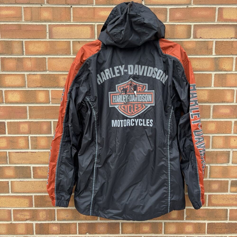 Harley Davidson Windbreaker Full Zip Up Nylon Rain Jacket Womens S Peeling